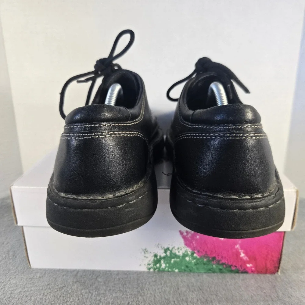 Dockers Mens Black Leather Moc Toe Oxford Shoes Contrast Stitch 12M 79-151455